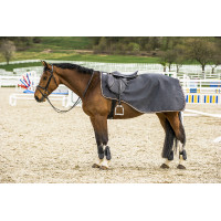 Couvre-reins Equithème Tyrex 1200 D doublé polaire Gris / orange Couvre-reins Equithème Tyrex 1200 D doublé polaire Gris / orange