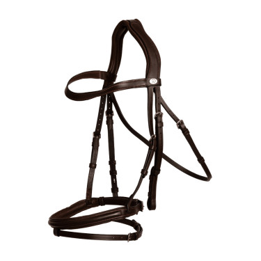 Bridon Muserolle Combinée Dy'on en Cuir Souple Marron