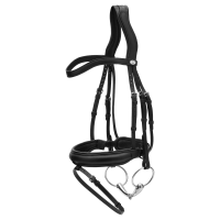 Bridon Muserolle Medium en Cuir Souple Dy'on Noir Bridon Muserolle Medium en Cuir Souple Dy'on Noir