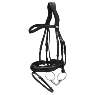Bridon Muserolle Medium en Cuir Souple Dy'on Noir Bridon Muserolle Medium en Cuir Souple Dy'on Noir