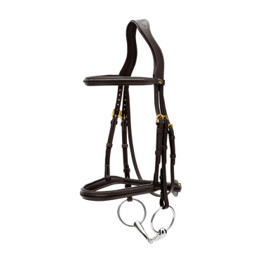 Dy'on hoofdstel met gevlochten neusriem zonder keelriem Zwart