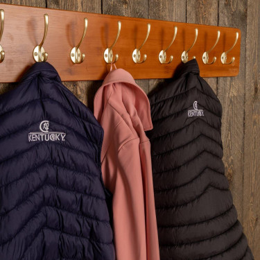 Singel- en jassenhanger 10 haken Grooming Deluxe van Kentucky Hout Beige Singel- en jassenhanger 10 haken Grooming Deluxe van Kentucky Hout Beige