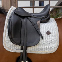 Tapis de selle Kentucky Velvet Dressage Printing Gris / blanc