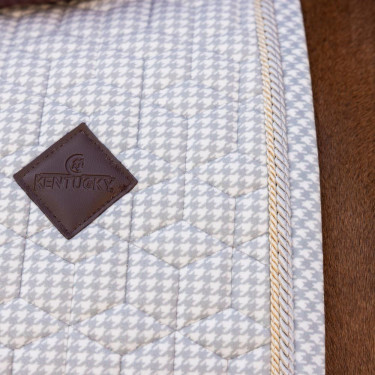 Tapis de selle Kentucky Velvet Dressage Printing Gris / blanc