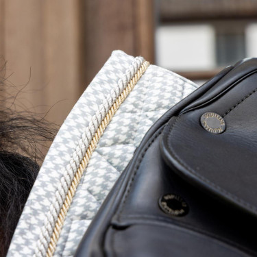 Tapis de selle Kentucky Velvet Dressage Printing Gris / blanc