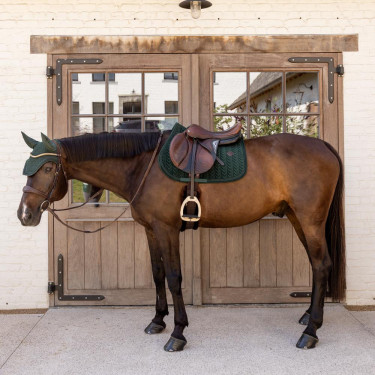 Tapis de selle Kentucky Velvet Mini Peals Jumping Vert sapin Tapis de selle Kentucky Velvet Mini Peals Jumping Vert sapin