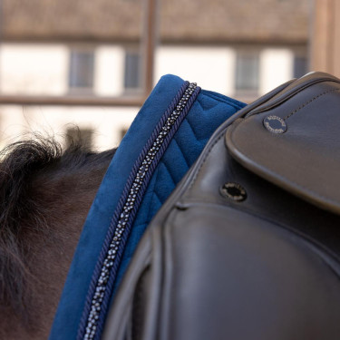 Tapis de selle Kentucky velvet mini Pearls Dressage Marine Bleu marine