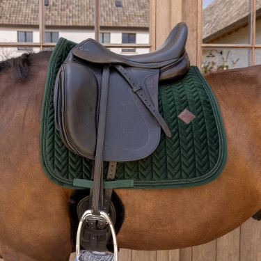 Tapis de selle Kentucky velvet mini Pearls Dressage Vert sapin