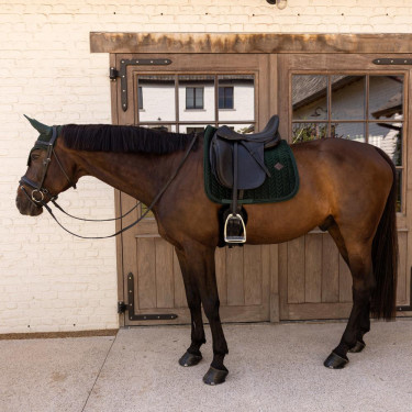 Tapis de selle Kentucky velvet mini Pearls Dressage Vert sapin