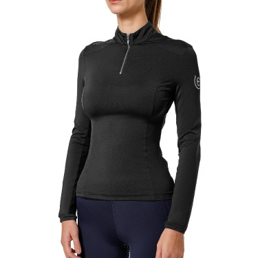 Base layer Equestrian Stockholm Air Breeze Sunshirt dames Zwarte editie