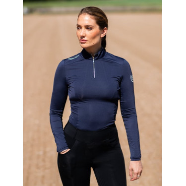 Base layer Equestrian Stockholm Air Breeze Sunshirt dames Middernachtblauw Marineblauw