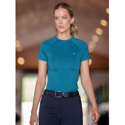 Base Layer Equestrian Stockholm Dynamic femme manches courtes Teal blue Bleu