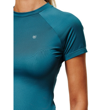 Base Layer Equestrian Stockholm Dynamic femme manches courtes Teal blue Bleu