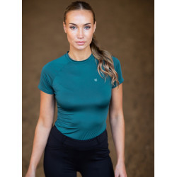 Base Layer Equestrian Stockholm Dynamic dames korte mouwen Teal blauw