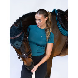 Base Layer Equestrian Stockholm Dynamic femme manches courtes Teal blue Bleu