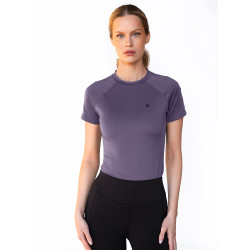 Base Layer Equestrian Stockholm Dynamic dames korte mouwen Donkerpaars