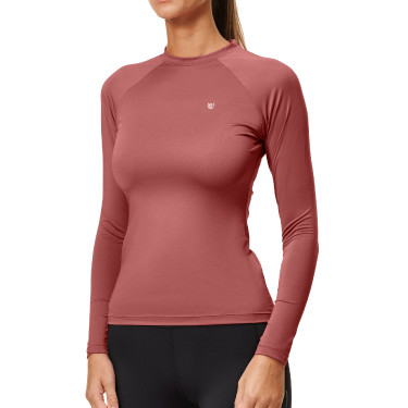 Base Layer Equestrian Stockholm Dynamic femme manches longues Rose amber Blanc