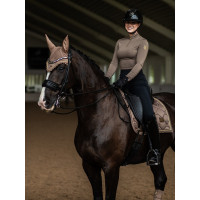 Antivliegen-oornetje Equestrian Stockholm Helemaal zwart glanzend