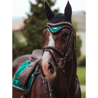 Bonnet anti-mouches Equestrian Stockholm Tout noir scintillant Bonnet anti-mouches Equestrian Stockholm Tout noir scintillant