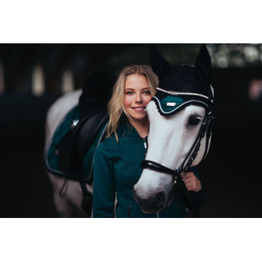 Bonnet anti-mouches Equestrian Stockholm Émeraude Vert
