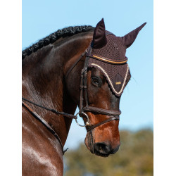 Bonnet anti-mouches Equestrian Stockholm Marron doré