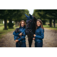 Antivliegen-oornetje Equestrian Stockholm Helemaal zwart glanzend