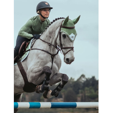 Bonnet anti-mouches Equestrian Stockholm Pistache blanc Vert