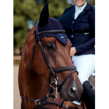 Anti-vliegensjabrak Equestrian Stockholm met geluiddemping Zilver marine Marineblauw