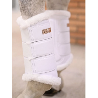 Guêtres de dressage Equestrian Stockholm Blanc / rose gold