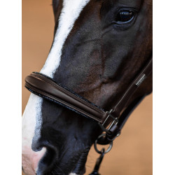 Equestrian Stockholm anatomisch glinsterend lederen halster Full kastanjebruin