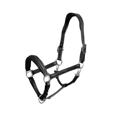 Equestrian Stockholm anatomisch glinsterend lederen halster Zwarte editie Equestrian Stockholm anatomisch glinsterend lederen halster Zwarte editie