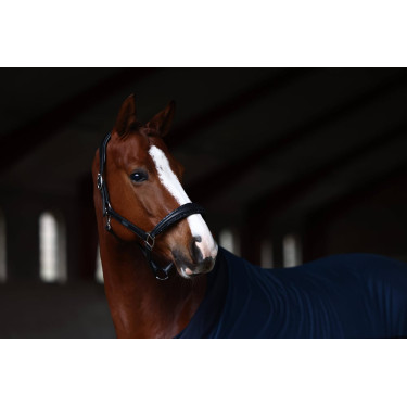 Licol en cuir Equestrian Stockholm anatomic scintillant Prairie bleu