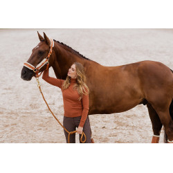 Licol et longe Equestrian Stockholm avec fourrure Bronze or