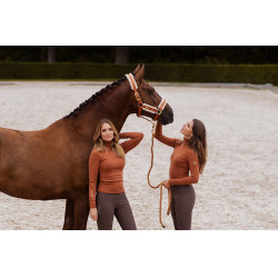 Licol et longe Equestrian Stockholm avec fourrure Bronze or