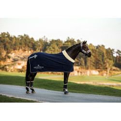 Halster en leadrope Equestrian Stockholm met bont Marine Marineblauw