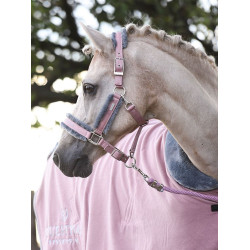 Halster en leadrope Equestrian Stockholm met bont Roze