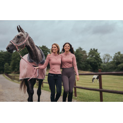 Licol et longe Equestrian Stockholm avec fourrure Rose