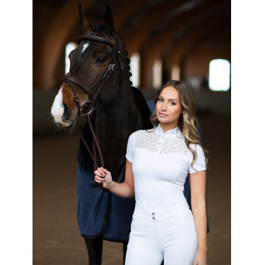 Wedstrijdpolo Equestrian Stockholm Crystal Champion dames Wit perfectie