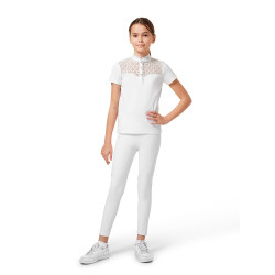 Polo de concours Equestrian Stockholm Cristal Champion Young Rider Blanc Polo de concours Equestrian Stockholm Cristal Champion Young Rider Blanc