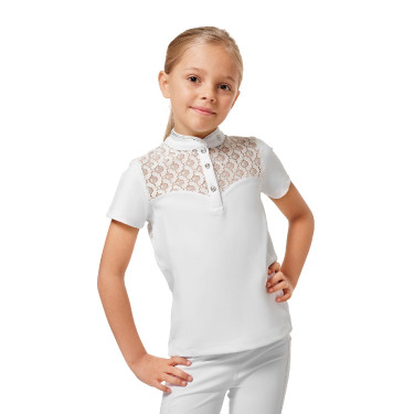 Polo de concours Equestrian Stockholm Cristal Champion Young Rider Blanc Polo de concours Equestrian Stockholm Cristal Champion Young Rider Blanc