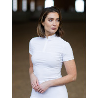 Polo de concours Equestrian Stockholm Divine Motion femme manches courtes Germany Blanc