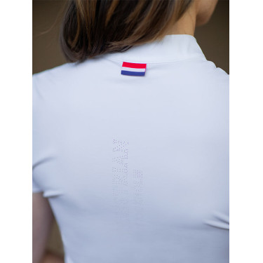 Polo de concours Equestrian Stockholm Divine Motion femme manches courtes Netherlands Blanc Polo de concours Equestrian Stockholm Divine Motion femme manches courtes Netherlands Blanc