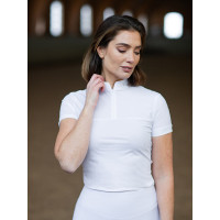 Polo de concours Equestrian Stockholm Divine Motion femme manches courtes Netherlands Blanc