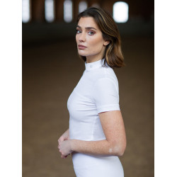 Polo de concours Equestrian Stockholm Divine Motion femme manches courtes Sweden Blanc Polo de concours Equestrian Stockholm Divine Motion femme manches courtes Sweden Blanc
