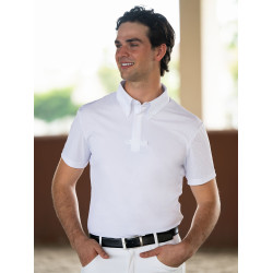 Polo de concours Equestrian Stockholm Divine Motion homme manches courtes Blanc