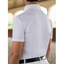 Polo de concours Equestrian Stockholm Divine Motion homme manches courtes Blanc