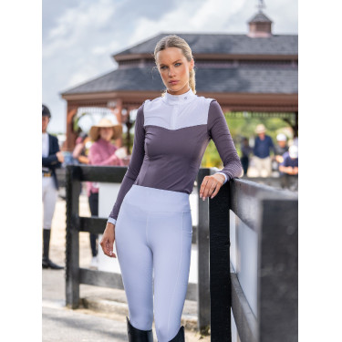 Polo de concours Equestrian Stockholm Fine Line femme Violet sombre Polo de concours Equestrian Stockholm Fine Line femme Violet sombre