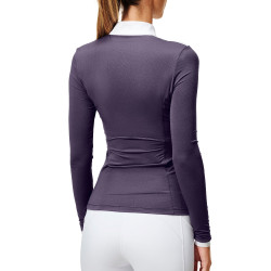 Polo de concours Equestrian Stockholm Fine Line femme Violet sombre Polo de concours Equestrian Stockholm Fine Line femme Violet sombre