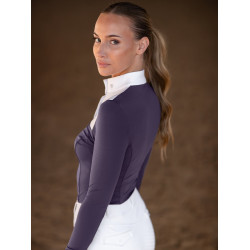 Polo de concours Equestrian Stockholm Fine Line femme Violet sombre Polo de concours Equestrian Stockholm Fine Line femme Violet sombre
