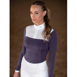 Wedstrijdpolo Equestrian Stockholm Fine Line dames Donkerpaars